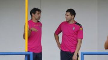 Antol&iacute;n Alcaraz en su primer entrenamiento con la Uni&oacute;n Deportiva Las Palmas