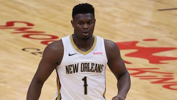Zion Williamson, durante un partido de la pretemporada de la NBA con New Orleans Pelicans