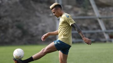 Peñaranda durante un entrenamiento con Las Palmas.