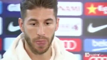 Ramos greets Piqué in the Mixed Zone: "All the best Geri, cheers!"