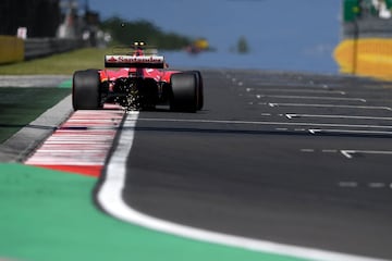 Kimi Raikkonen en el circuito de Hungaroring durante la clasificación.