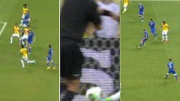 Brasil marcó dos goles, el 1-0 y el 4-2, en fuera de juego