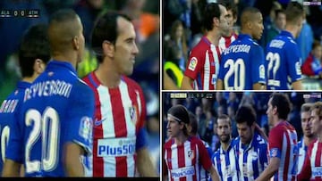Godín and Deyverson in foul spitting match at final whistle