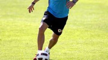 Tiago durante un entrenamiento