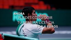 Cartel promocional de la campaña "Mi Primera Licencia" de la Real Federación Española de Tenis.