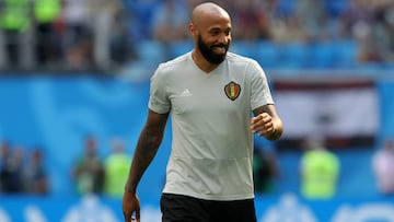 El segundo entrenador de B&eacute;lgica, Thierry Henry, durante el Mundial de Rusia 2018.