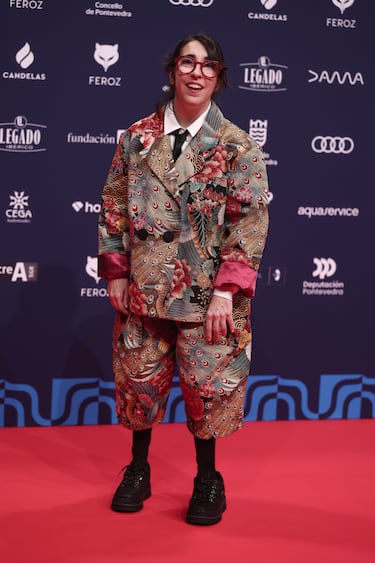 La actriz Anna Marchessi posa en la alfombra roja de los Premios Feroz 2026, en el Pazo da Cultura, en Pontevedra, Galicia. 