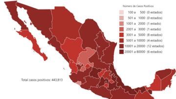 Mapa y casos de coronavirus en México por estados hoy 4 de agosto