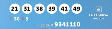 La Primitiva: comprobar los resultados del sorteo de hoy, sábado 23 de noviembre