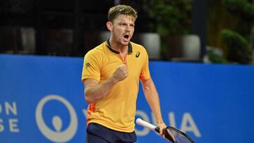 David Goffin celebra un punto en el ATP 250 de Montpellier.