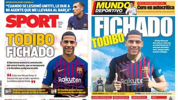 Portadas de los diarios Sport y Mundo Deportivo del d&iacute;a 9 de enero de 2019.