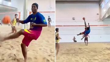Watch: Ronaldinho's beach footvolley skills go viral