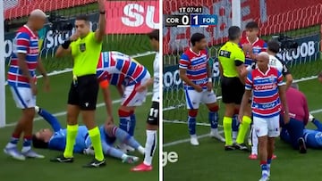 Su portero en el suelo y decide hacer esto: la surrealista escena de un ex de LaLiga que ya es viral en redes