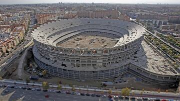 Obras del Nuevo Estadio del Valencia. 