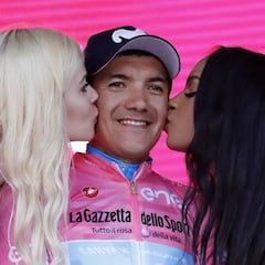 Carapaz pega otro mordisco al Giro; Roglic se cayó y cedió 40"