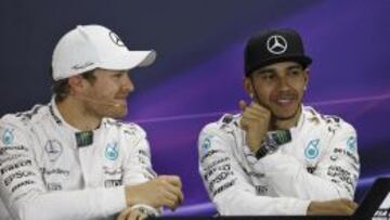 Rosberg y Hamilton, segundo y primero en la calificación.