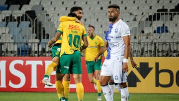 Futbol, Antofagasta vs Defensa y Justicia.
Fase de grupos, Copa Sudamericana 2022.
El jugador de Defensa y Justicia Walter Bou celebra su gol contra Antofagasta durante el partido del grupo F de la Copa Sudamericana realizado en el estadio Estadio Calvo y Bascunan,  Antofagasta, Chile.
06/05/2022
Edgard Cross-Buchannan/Photosport

Football,  Antofagasta vs Defensa y Justicia.
Group phase, 2022 Sudamericana Championship.
Defensa and Justicia player Walter Bou celebrates his goal against Antofagastaduring the group F match of the Copa Sudamericana Championship held at the Calvo y Bascunan, stadium in Antofagasta, Chile.
06/05/2022
Edgard Cross-Buchannan/Photosport