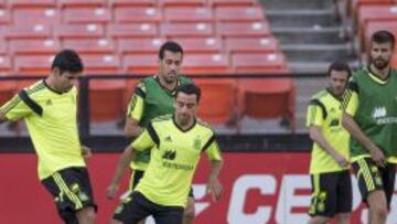 Diego Costa entrenó con normalidad.