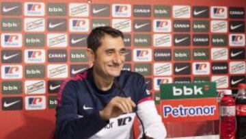 Ernesto Valverde, entrenador del Atheltic, durante la rueda de prensa.