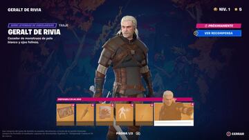 Pase de Batalla de Fortnite Cap&iacute;tulo 4 - Temporada 1: Geralt de Rivia