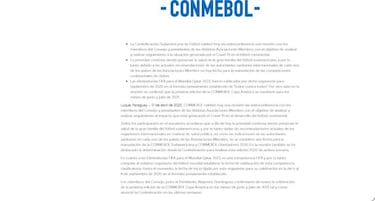 Conmebol ratifica la decisión de completar Libertadores y Sudamericana 2020