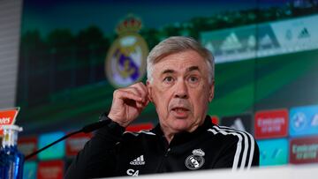 Rueda de prensa de Ancelotti previa al Real Madrid-Real Sociedad, en directo