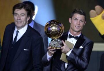 The Portuguese star picked up his second Ballon D'Or award in 2013