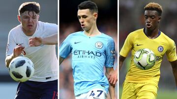 Bobby Duncan, Phil Foden y Callum Hudson-Odoi.