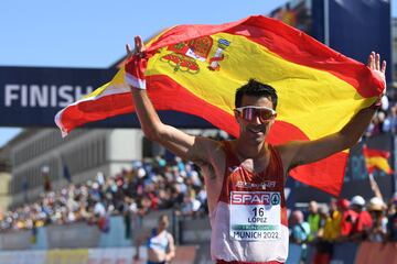 El murciano Miguel Ángel López (34 años) ha conseguido el oro en los 35 km marcha en el Europeo disputado en la capital alemana.