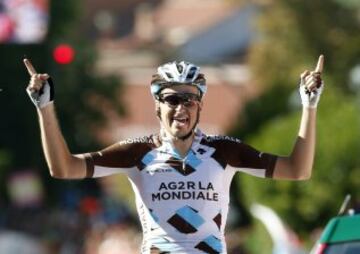 El francés Alexis Gougeard del equipo Ag2r vencedor de la decimonovena etapa de la Vuelta Ciclista a España, con salida en la localidad vallisoletana de Medina del campo y meta en Ávila, con un recorrido de 185,8 kilómetros. 