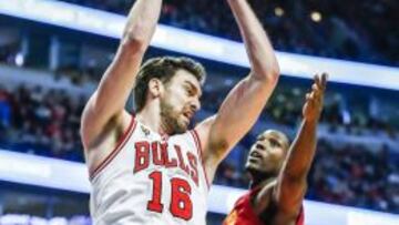 Pau Gasol captura un rebote ante Ian Mahinmi.