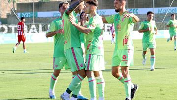 Gol del Málaga al Almería no festejado por Cristian.