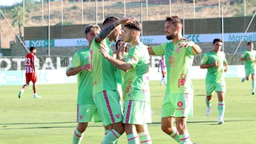 Gol del Málaga al Almería no festejado por Cristian.