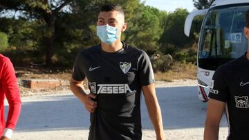 Yanis Rahmani, justo antes de su primer entrenamiento con el M&aacute;laga.