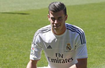 Gareth Bale during his presentation as a Real Madrid in 2013.