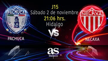 Pachuca vs Necaxa en vivo: Liga MX Apertura 2024, Jornada 15 hoy | en directo