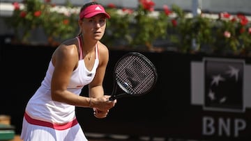 Angelique Kerber, durante su partido ante Katerina Siniakova en el Internazionali BNL d&#039;Italia en el Foro Italico de Roma.