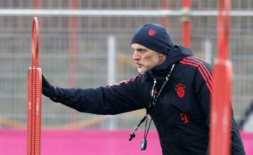 Tuchel talks tactics during training. He replaced Julian Nagelsmann, the move which sent Europe's club into meltdown.