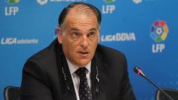 Javier Tebas, ayer.