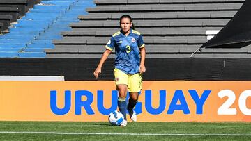 Cristina Motta durante un partido de la Selección Colombia en el Sudamericano Femenino Sub 17.