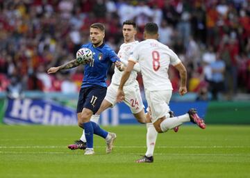 Ciro Immobile y Aymeric Laporte.