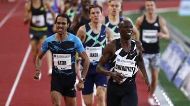 Athletics - Diamond League - Monaco - Stade Louis II, Monaco - July 9, 2021 Kenya's Timothy Cheruiyot wins the men's 1500m REUTERS/Gonzalo Fuentes