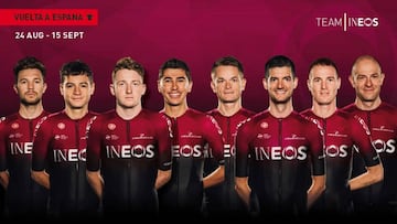 Formaci&oacute;n de Ineos para la Vuelta a Espa&ntilde;a 2019.