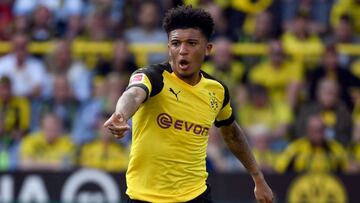 El jugador ingl&eacute;s del Borussia Dortmund, Jadon Sancho, durante un partido.