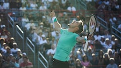 Montreal (Canada), 14/08/2022.- Pablo Carreno Busta of Spain celebrates his victory against Hubert Hurkacz of Poland, during the men's finals of the ATP National Bank Open tennis tournament, in Montreal, Canada, 14 August 2022. (Tenis, Abierto, Polonia, España) EFE/EPA/ANDRE PICHETTE
