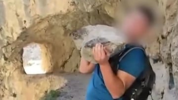 La Guardia Civil aclara qu¨¦ le puede pasar al autor del v¨ªdeo de la piedra que ha indignado a una multitud