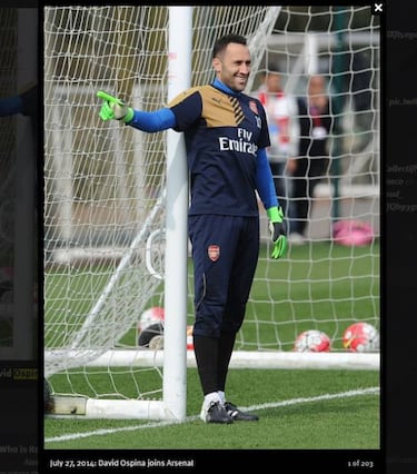 Arsenal recuerda la llegada de David Ospina hace dos años