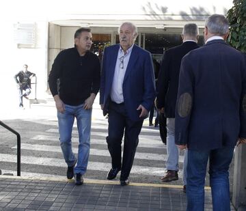 Vicente Del Bosque at today's service for Manuel Sanchís Senior