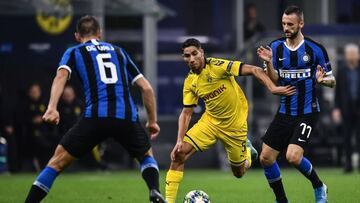 Achraf, durante el Inter-Dortmund de Champions League.