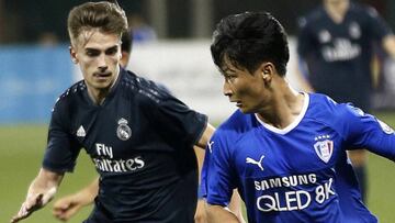 Carles Llario, en el partido ante el Suwon coreano durante este torneo Al-Kass.